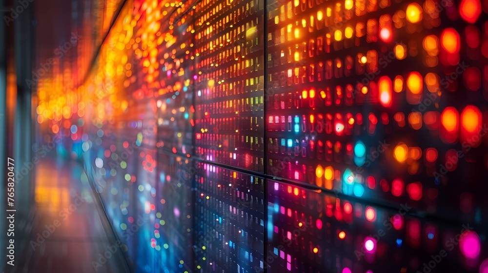 Close-up of a computer display showcasing mathematical matrices in vivid detail - obrazy, fototapety, plakaty 