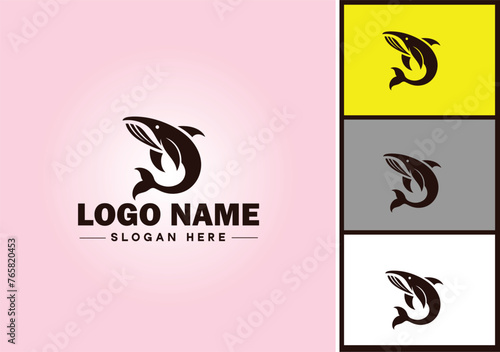 Whale icon logo vector art graphics for business brand icon Whale fish Ocean logo template