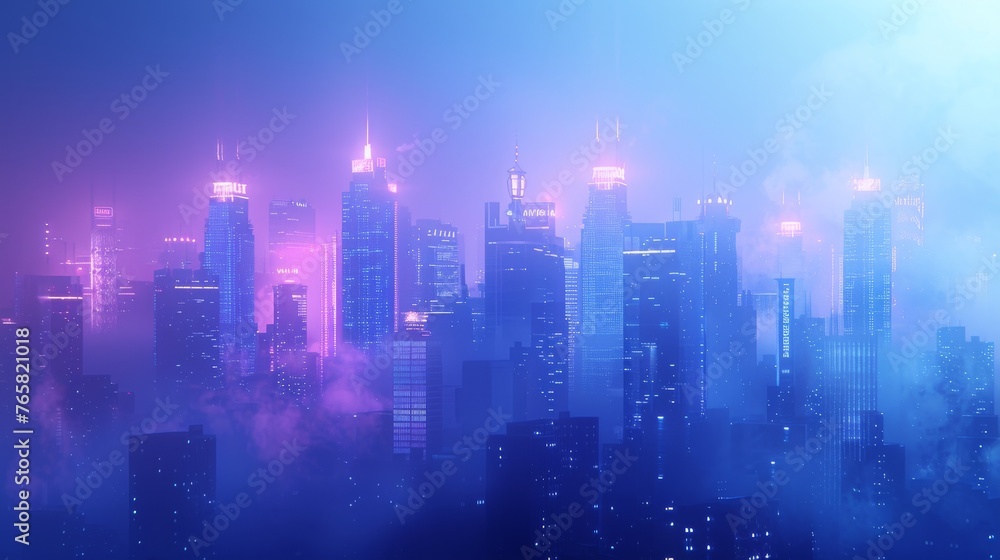 A blue-tinted metropolis shrouded in PM 2.5 serves as a stark warning about the invisible threat to human health.