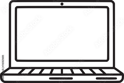 Laptop computer or notebook computer flat icon for apps and websites