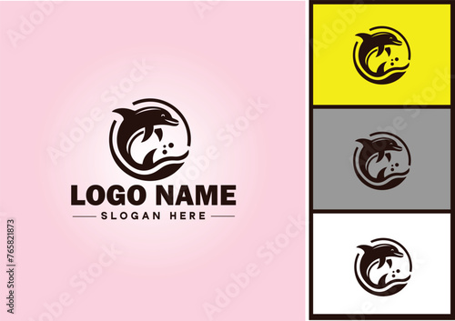 Whale icon logo vector art graphics for business brand icon Whale fish Ocean logo template