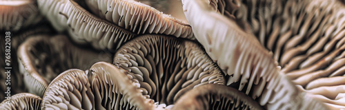 Close-up Elegance, Mushrooms' Gills in Detail