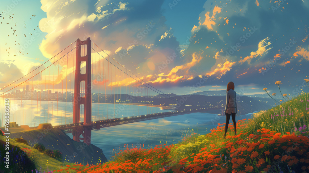 California Golden Gate Glories - obrazy, fototapety, plakaty 