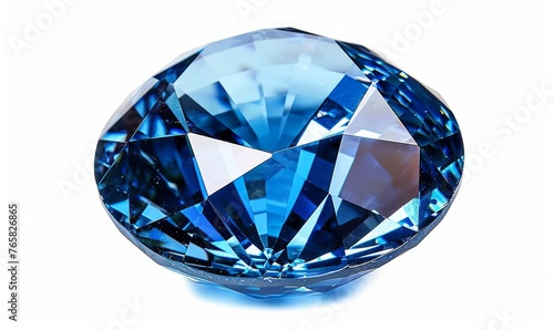 Blue sapphire bright crystal gem gemstone isolated  Generative AI