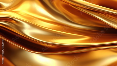 The close up of a glossy metal surface in gold color with a soft focus. Generative AI AIG30. generative AI