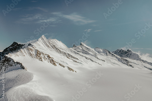 Glacial Overlook: Swiss Winter from the Sky photo