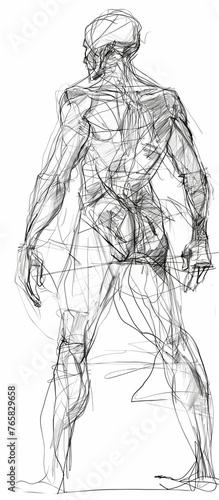 Mensch Körper Strichskizze - Human body line sketch

