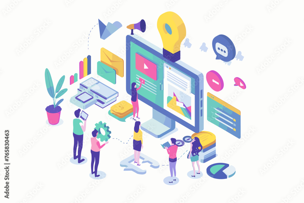Comprehensive Business Solutions and Marketing Strategies Vector Illustration: A Creative Concept for Web and Social Media Banners, Business Presentations, Highlighting Consulting and Planning