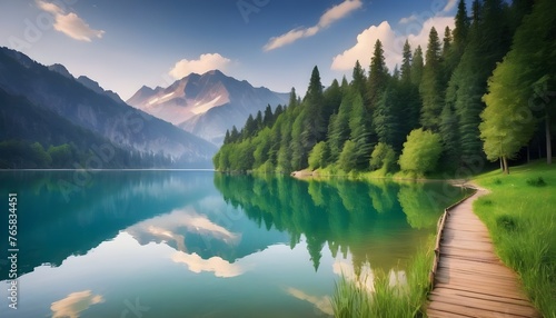 Beautiful landscape scenes at lake