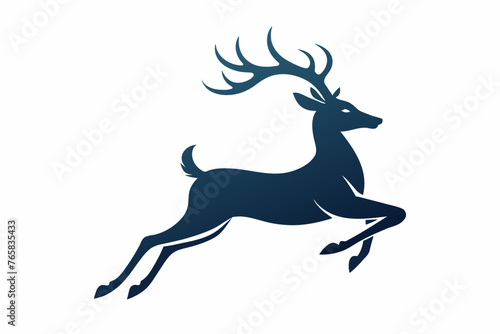  Jumping deer silhouette vector illustration