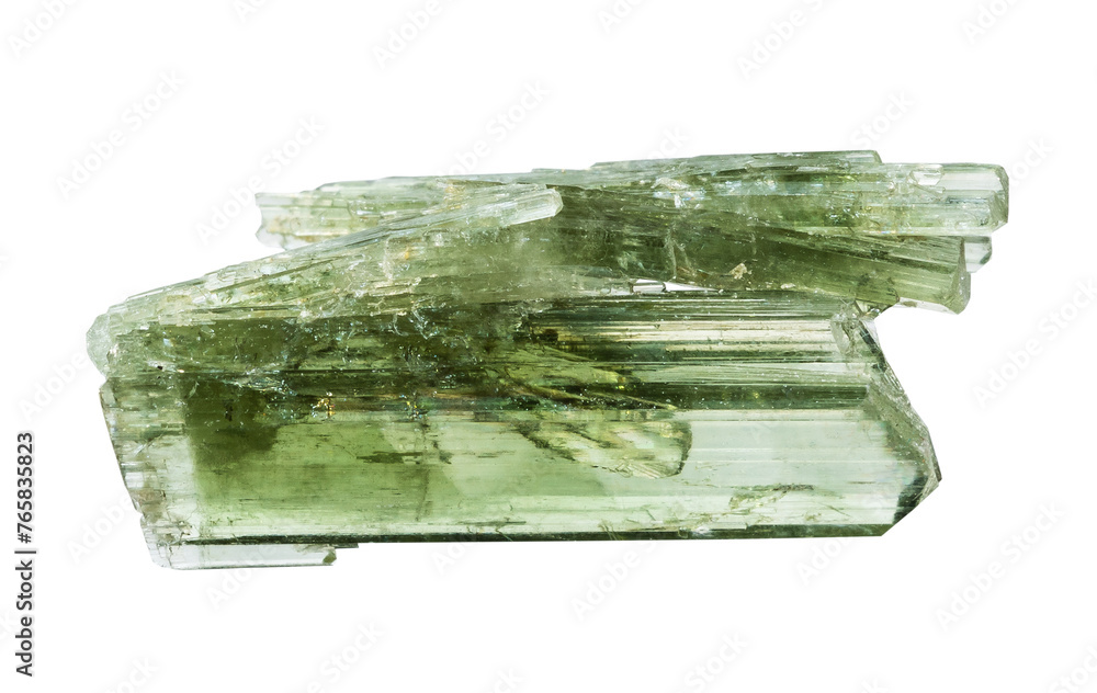 close up of sample of natural stone from geological collection - rough zoisite crystals isolated on white background from Pakistan close up of sample of natural stone from geological collection - rough zoisite crystals isolated on white background from Pakistan