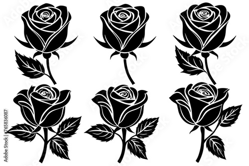 rosebud-6-set-vector-illustration