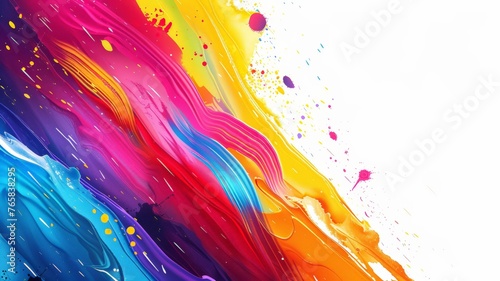 Various colors blending on a white background  creating a vibrant and dynamic backdrop