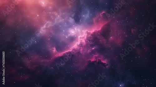 Ethereal Cosmic Landscape Dramatic Galactic Nebula Swirls in Vibrant Hues of Pink Purple and Blue