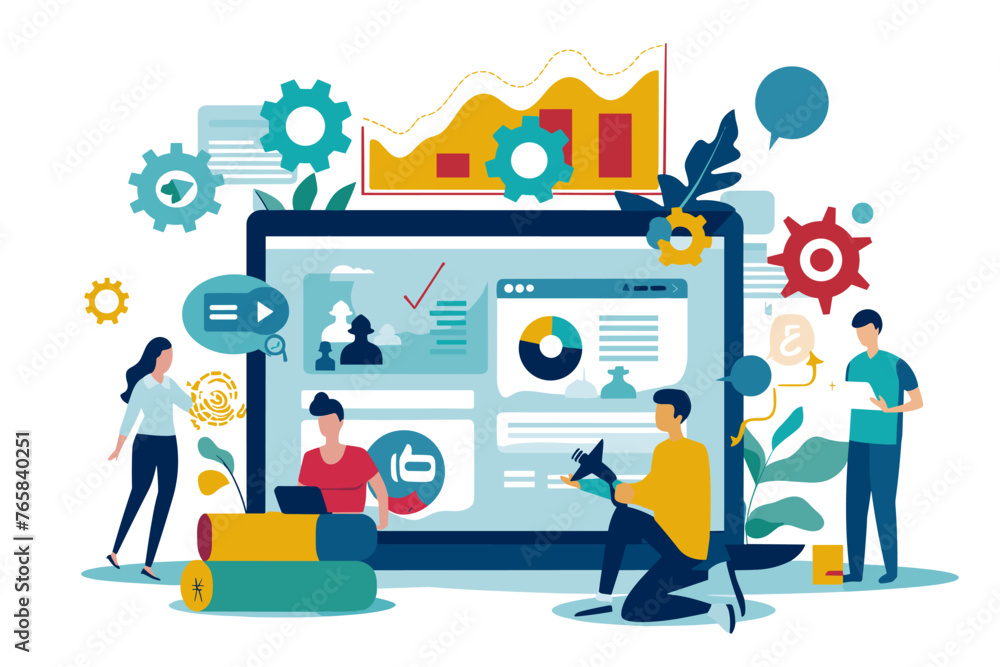 Digital Marketing Mastery: SEO Optimization, Web Development Strategies, and Creative Online Advertising Techniques for Business Growth. A Comprehensive Vector Illustration for Web Banners
