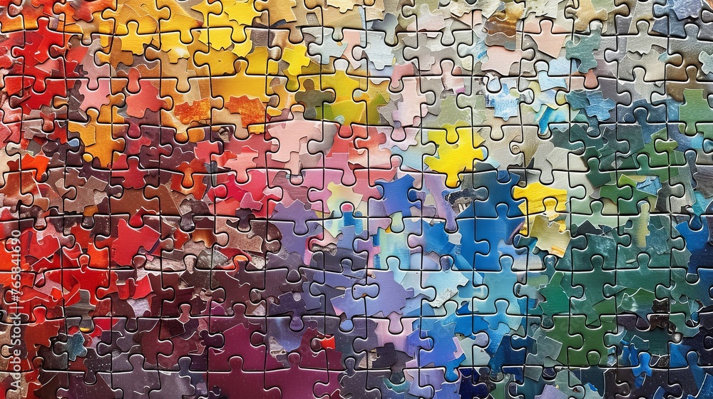 Fototapeta premium Jigsaw: A completed jigsaw puzzle