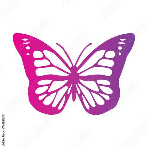 butterfly painted, color gradient, the ability to change color and size. Drawing butterflies. Stenciled butterfly, moth wings and flying insects. Butterfly sketch, hand-engraved. isolated vector illus