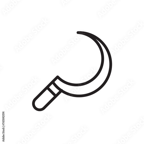 Sickle vector icon. Scythe flat sign design. Farmer knife symbol pictogram. Agriculture garden tool sickle UX UI icon