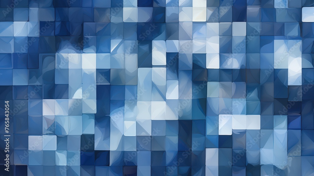 Abstract blue and white squares background
