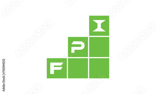 FPI initial letter financial logo design vector template. economics, growth, meter, range, profit, loan, graph, finance, benefits, economic, increase, arrow up, grade, grew up, topper, company, scale photo