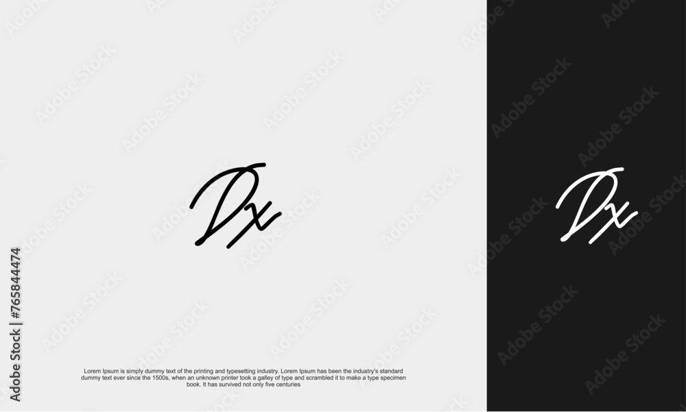 Initial Letter Logo monogram signature minimalist hand writting typography for business name. Vector logo inspiration