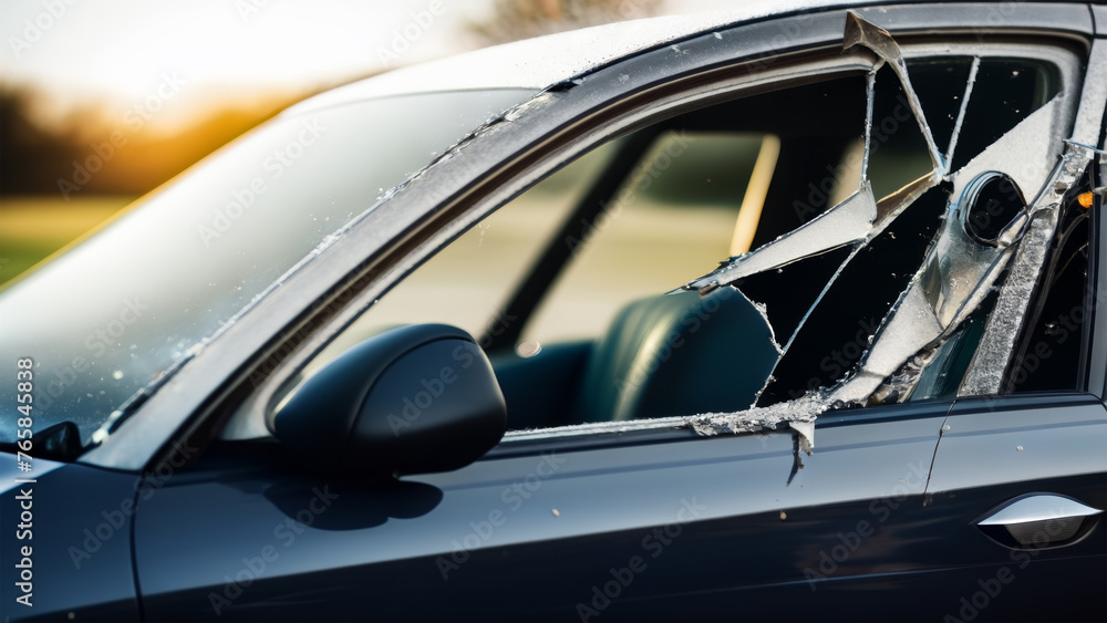 Aftermath of Car Accident: Broken Windows Tell the Story