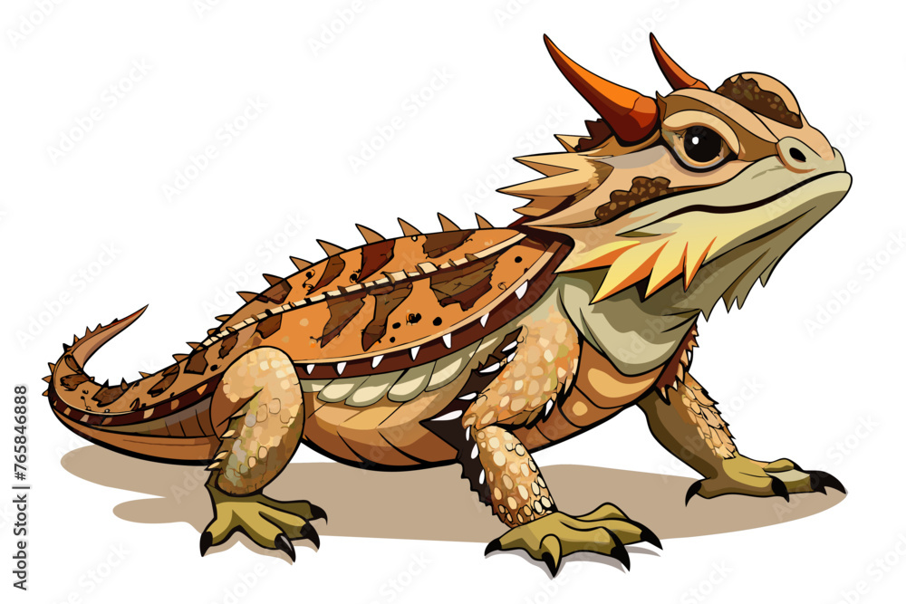 Fototapeta premium Horned lizards, full body , high detail