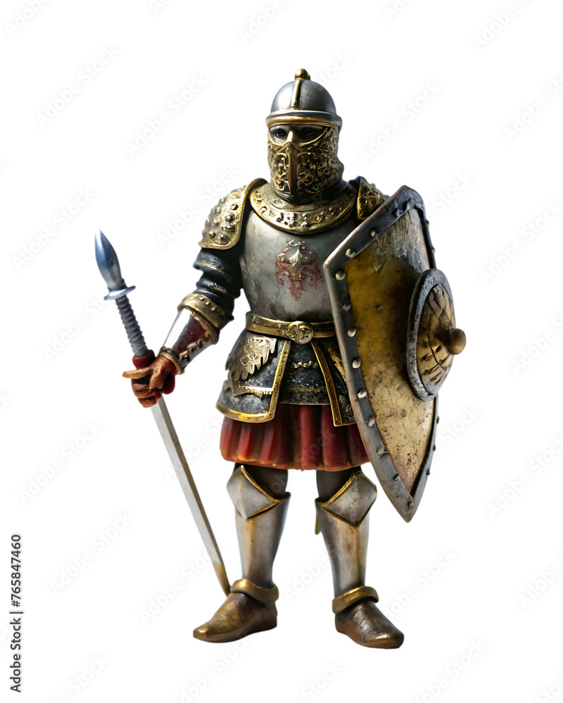 Isolated transparent background medieval knight armor