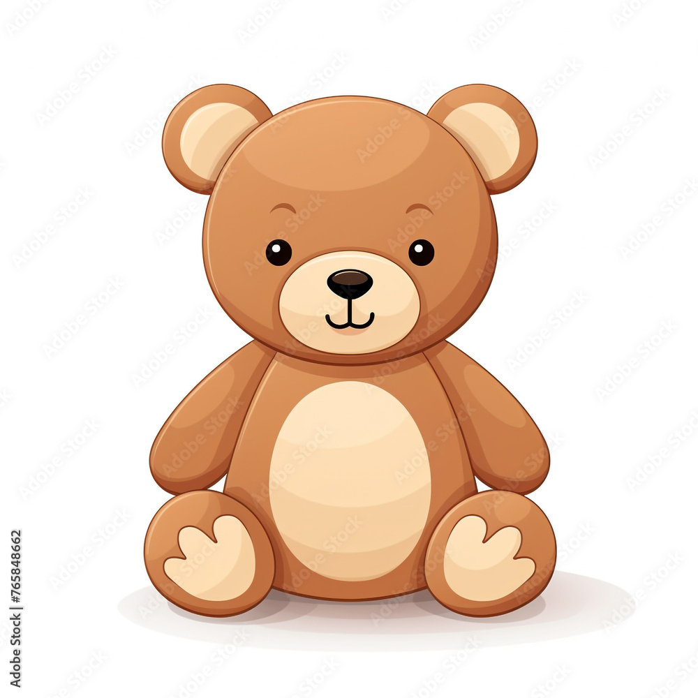 Bear toy, illustration, pure white background сreated with Generative Ai Bear toy, illustration, pure white background сreated with Generative Ai