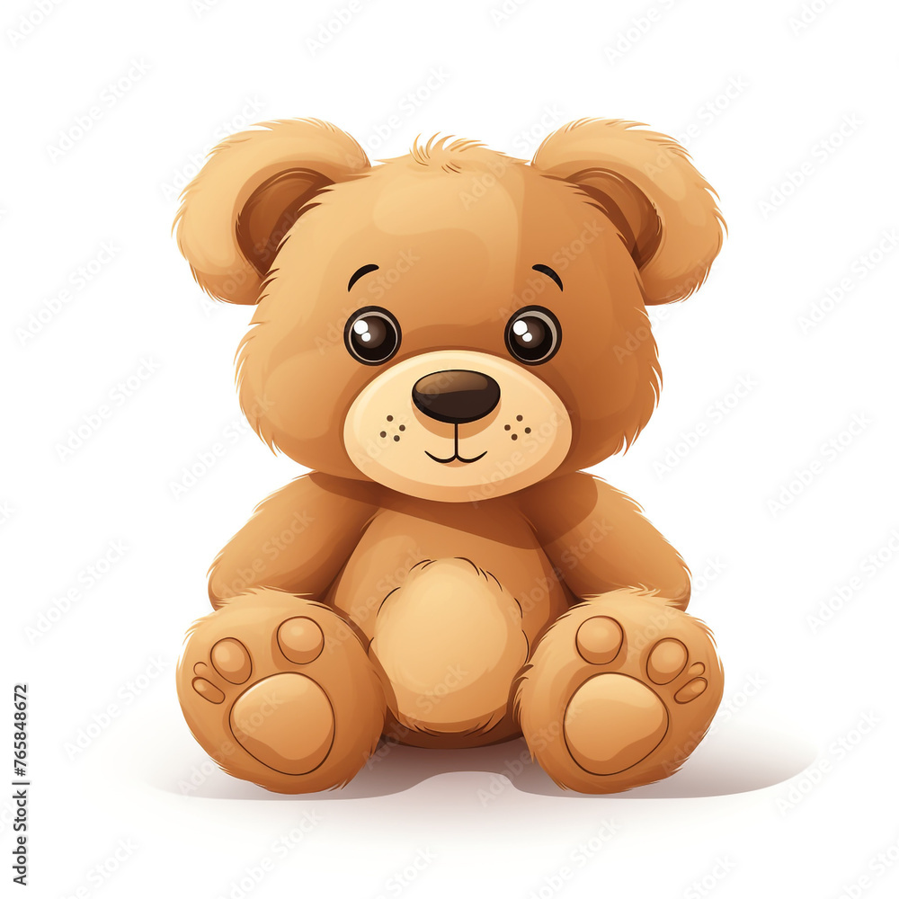 Bear toy, illustration, pure white background сreated with Generative Ai Bear toy, illustration, pure white background сreated with Generative Ai
