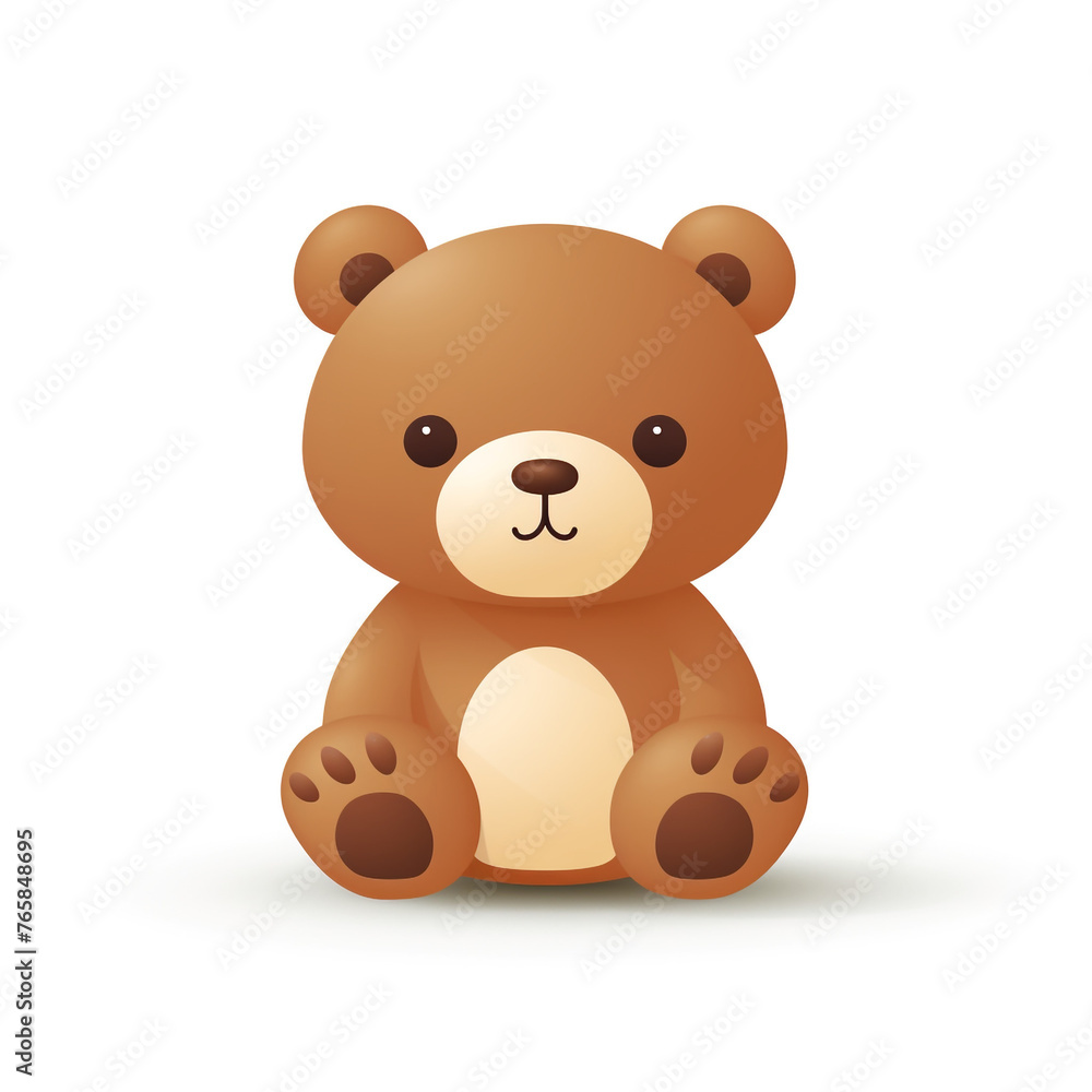 Bear toy, illustration, pure white background сreated with Generative Ai Bear toy, illustration, pure white background сreated with Generative Ai