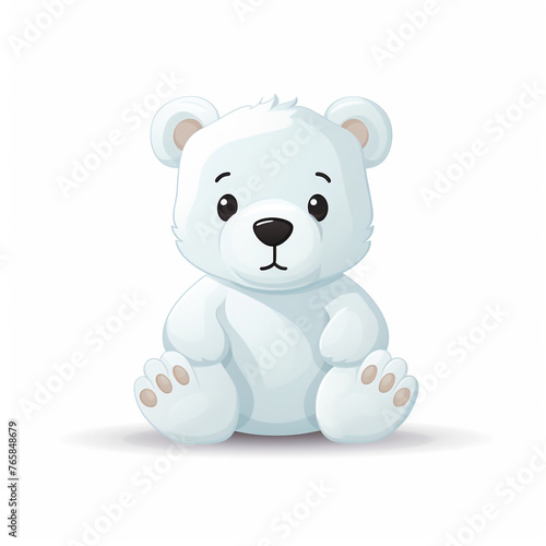 Bear toy, illustration, pure white background сreated with Generative Ai