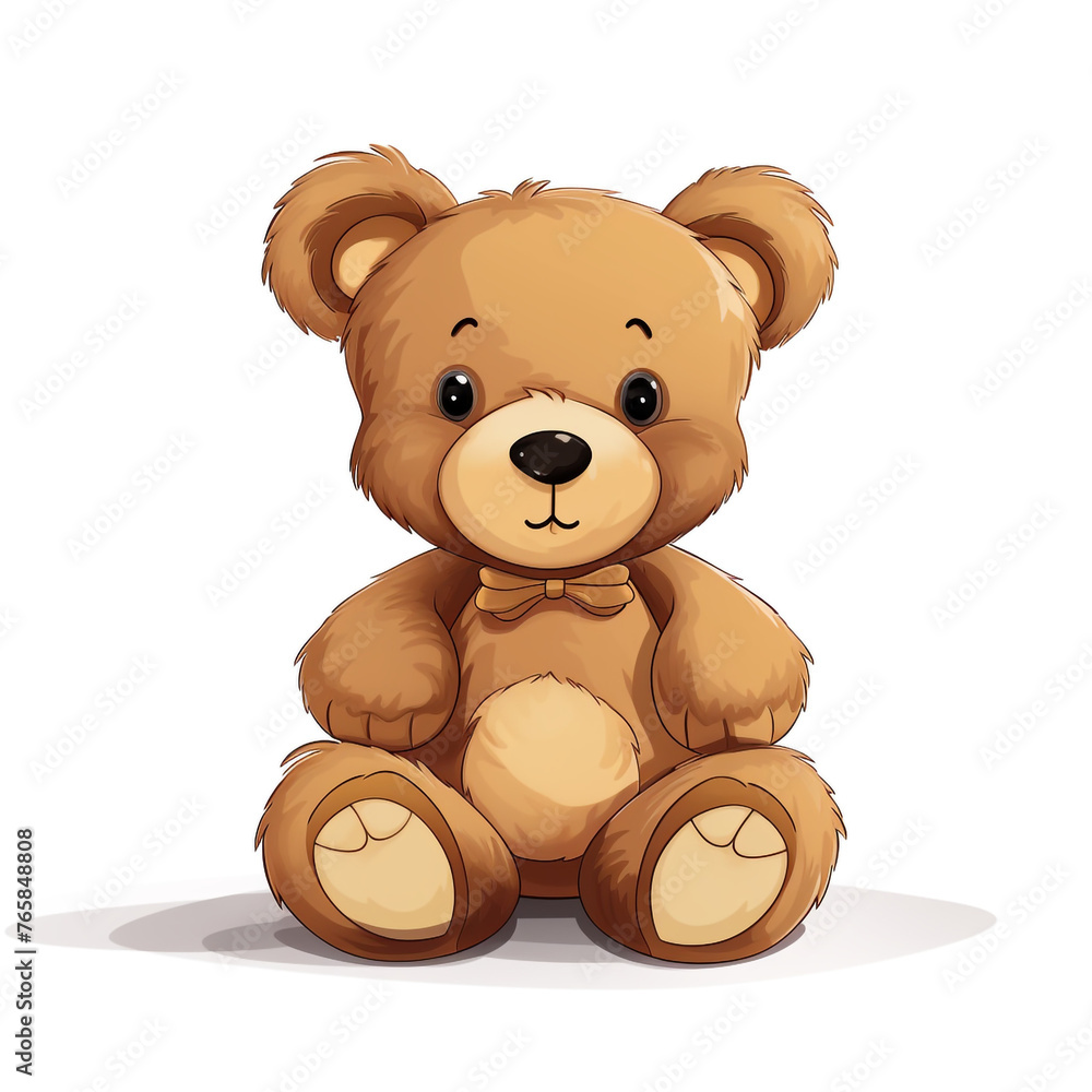Bear toy, illustration, pure white background сreated with Generative Ai Bear toy, illustration, pure white background сreated with Generative Ai
