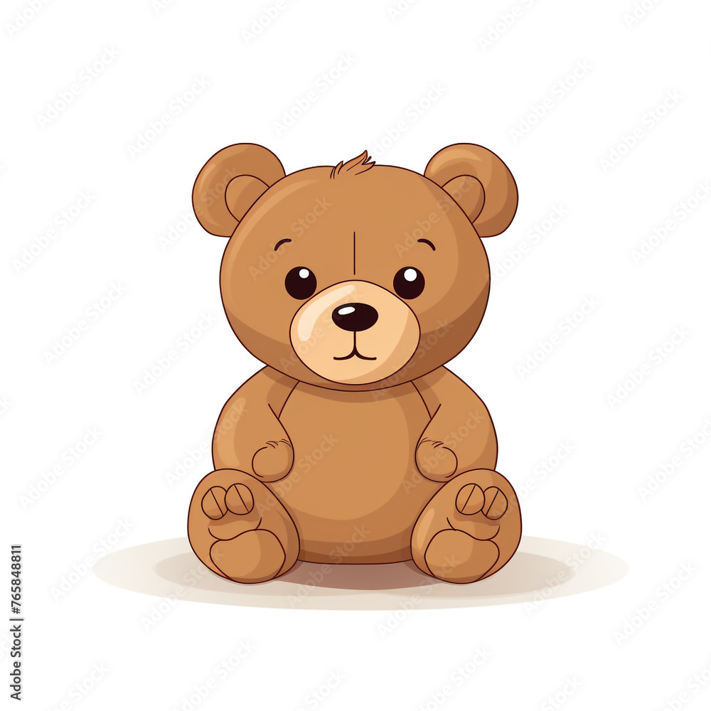Bear toy, illustration, pure white background сreated with Generative Ai Bear toy, illustration, pure white background сreated with Generative Ai