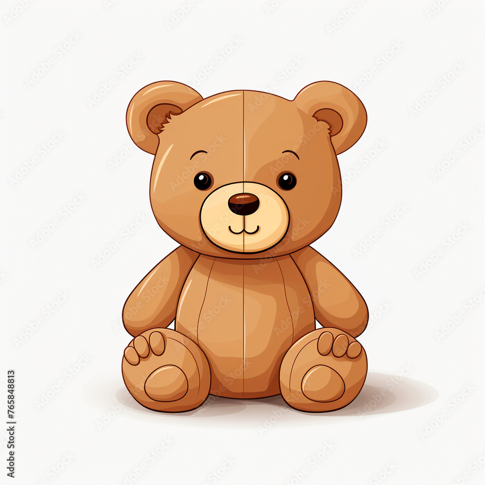 Bear toy, illustration, pure white background сreated with Generative Ai Bear toy, illustration, pure white background сreated with Generative Ai