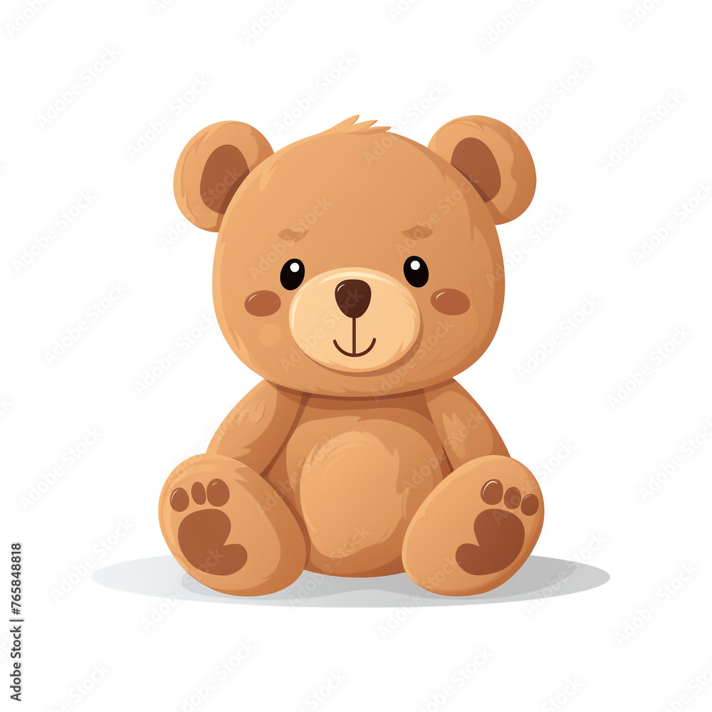 Bear toy, illustration, pure white background сreated with Generative Ai Bear toy, illustration, pure white background сreated with Generative Ai