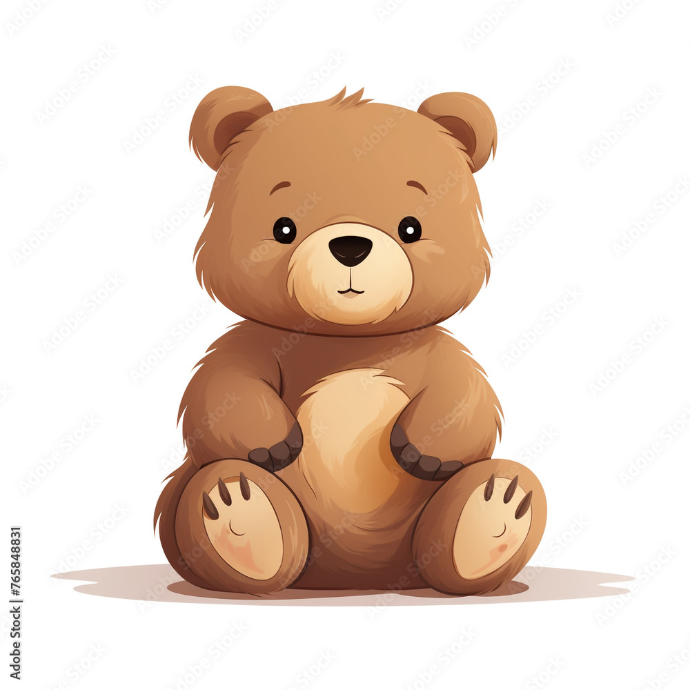 Bear toy, illustration, pure white background сreated with Generative Ai Bear toy, illustration, pure white background сreated with Generative Ai