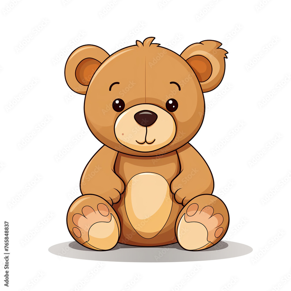 Bear toy, illustration, pure white background сreated with Generative Ai Bear toy, illustration, pure white background сreated with Generative Ai