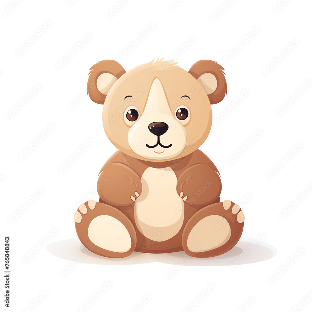 Bear toy, illustration, pure white background сreated with Generative Ai Bear toy, illustration, pure white background сreated with Generative Ai