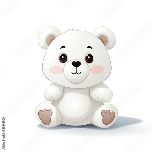 Bear toy  illustration  pure white background   reated with Generative Ai