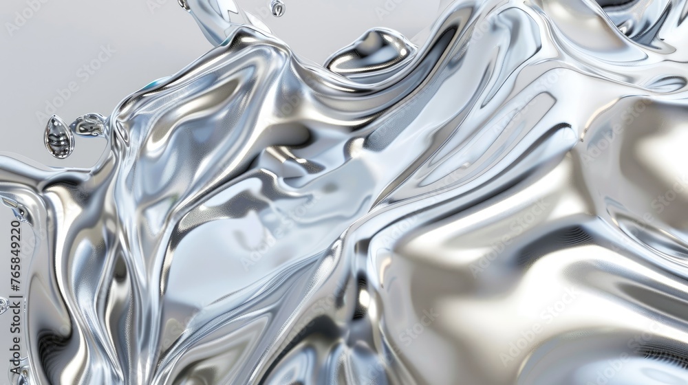Abstract liquid silver waves Abstract liquid silver waves