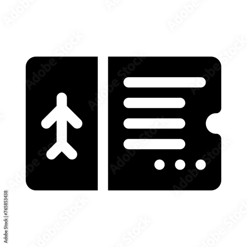 airplane ticket glyph icon