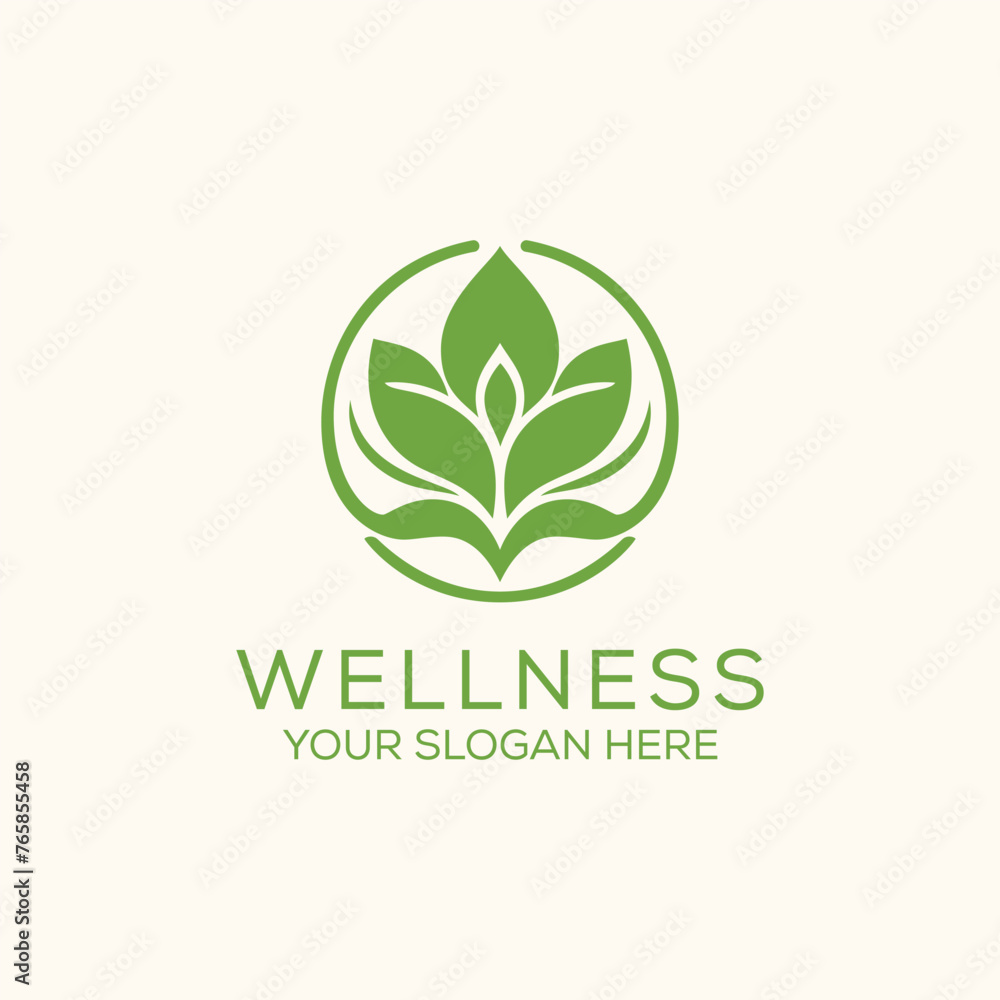 abstract natural wellness yoga health logo