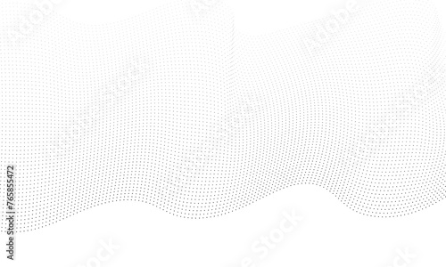 Abstract dynamic wavy backgound, dot pattern background, black and white technology wave design.