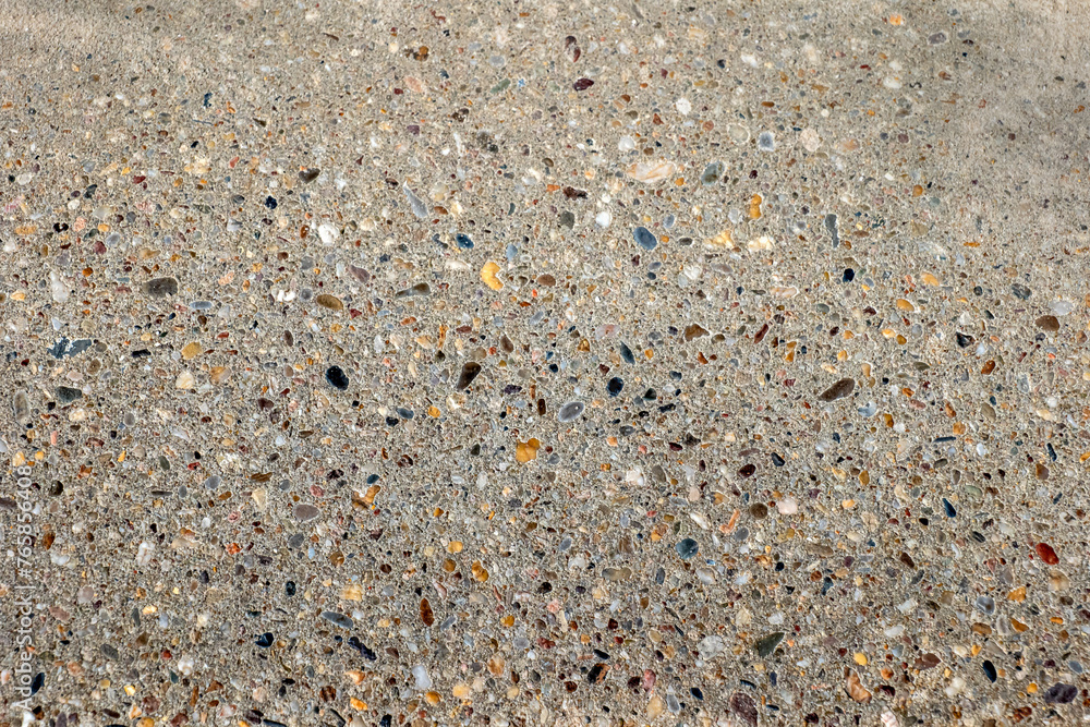 Close-up stone slab for window sill. Concrete mixed with pebbles Close-up stone slab for window sill. Concrete mixed with pebbles