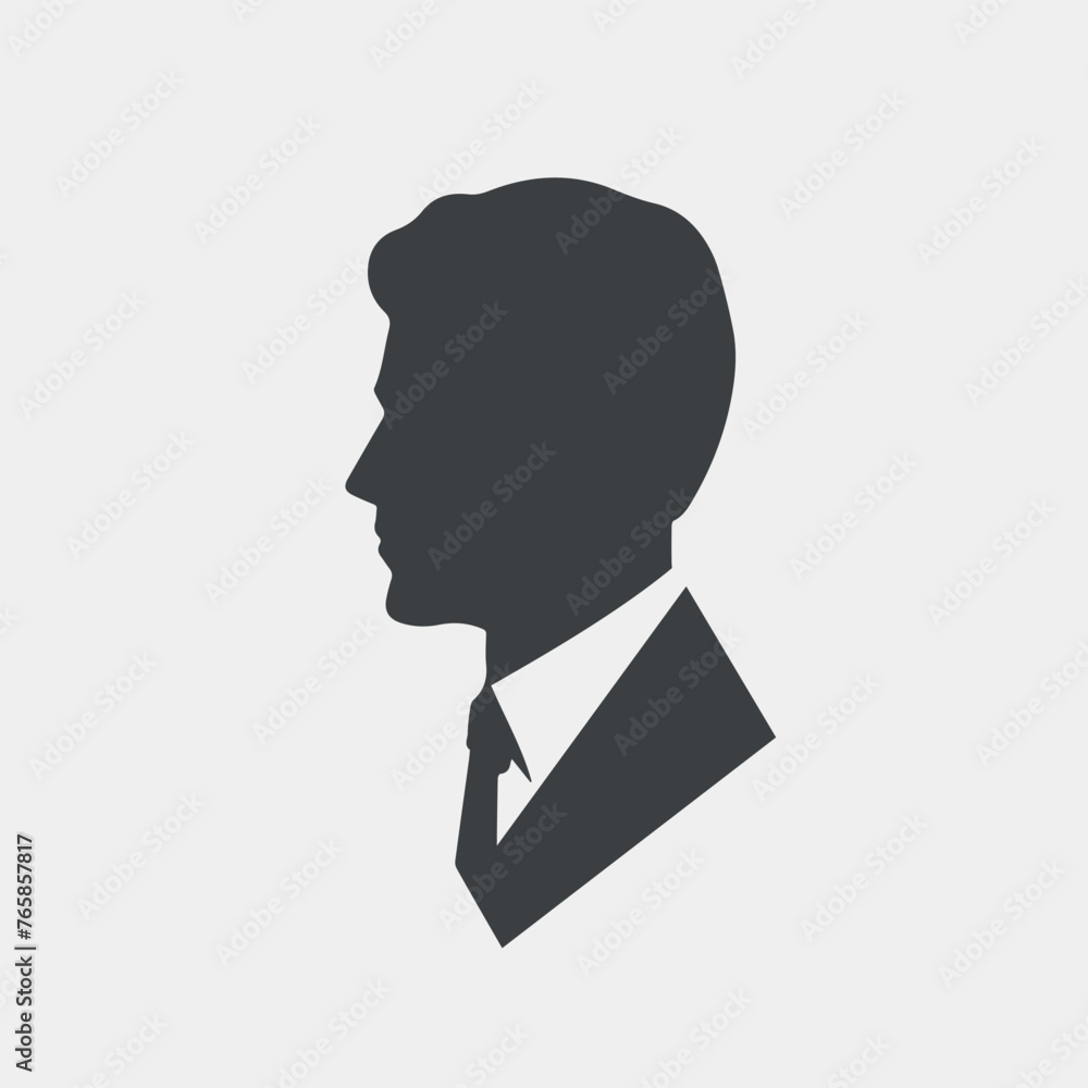 Vector illustration silhouette of man, black and white, flat art, businessman. Vector illustration silhouette of man, black and white, flat art, businessman.