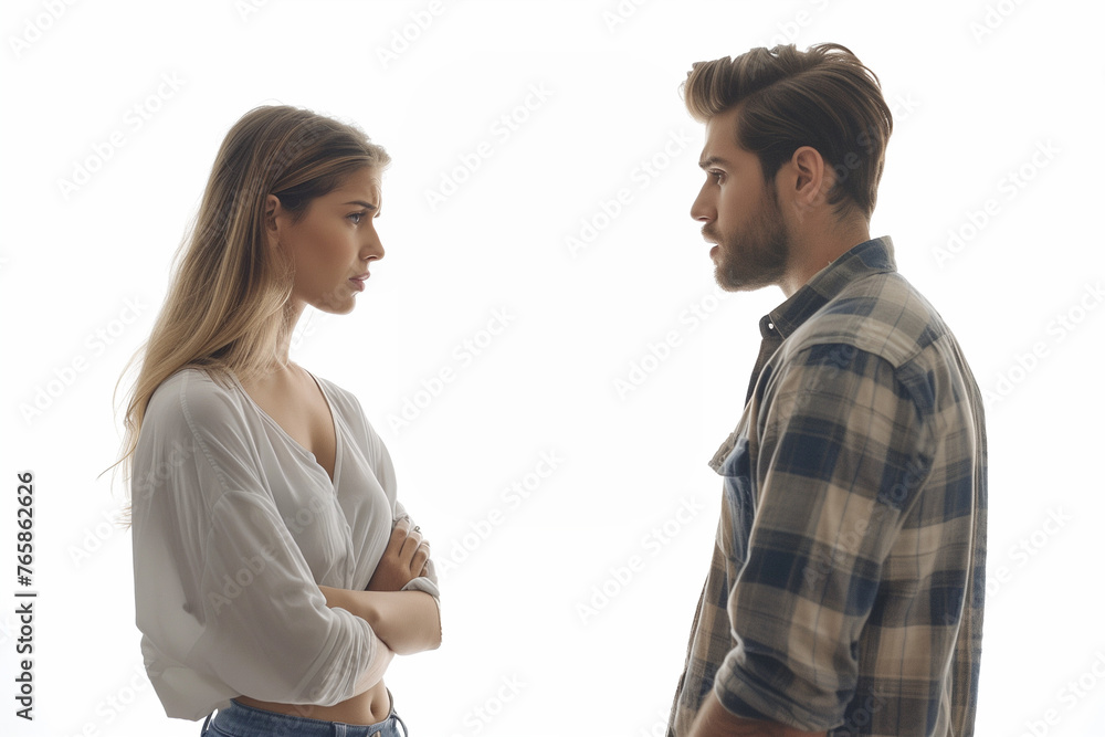 Couple in Relationship Having a Disagreement or Fight, Unhappy and Heading towards Breakup or Divorce Couple in Relationship Having a Disagreement or Fight, Unhappy and Heading towards Breakup or Divorce