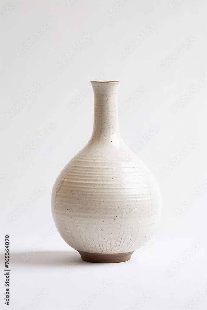 Isolated white ceramic vase on a white background Isolated white ceramic vase on a white background