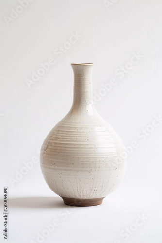Isolated white ceramic vase on a white background