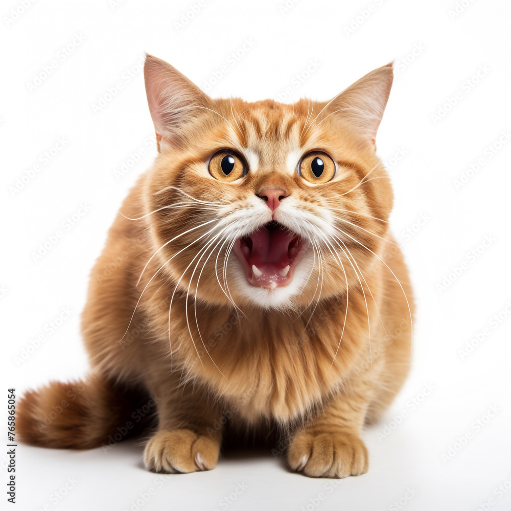 ginger cat with expression of shock and horror on its face, realistic сreated with Generative Ai ginger cat with expression of shock and horror on its face, realistic сreated with Generative Ai